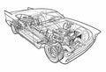 1957 Chevrolet Bel Air cutaway A4 Photo Print