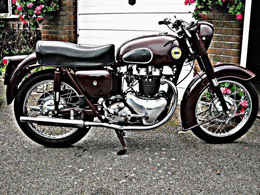 1957 ariel huntmaster motorbike A4 Photo Print