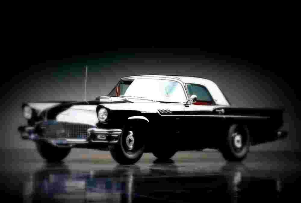 1957 ford thunderbird f code convertible A4 Photo Print