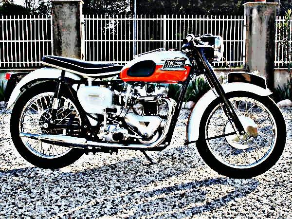 1958 bonneville motorbike A4 Photo Print