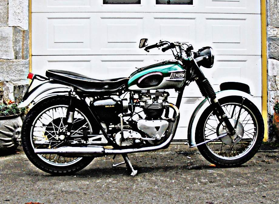 1959 Triumph 6T motorbike A4 Photo Print