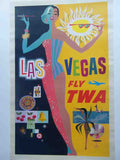 1960S Twa Las Vegas Travel Poster David Klein A4 12X8 Aluminium A4 Photo Print