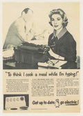 1960s go electric cooker typewriter cooking advertising 141627 A4 Photo Print