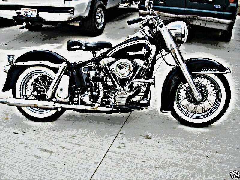 1961 Harley Davidson Fl7 motorbike A4 Photo Print