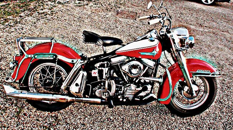 1962 duo glide motorbike A4 Photo Print