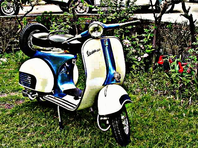 1963 Vespa motorbike A4 Photo Print