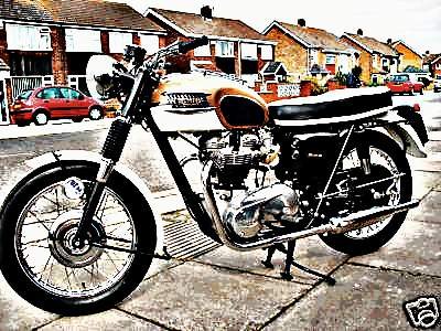 1963 t120 motorbike A4 Photo Print