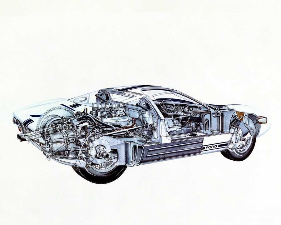 1964 Ford GT cutaway A4 Photo Print