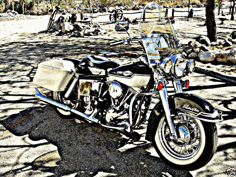 1965 Flh Electra Glide motorbike A4 Photo Print