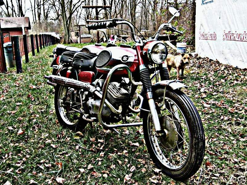 1966 Bridgestone 175 motorbike A4 Photo Print