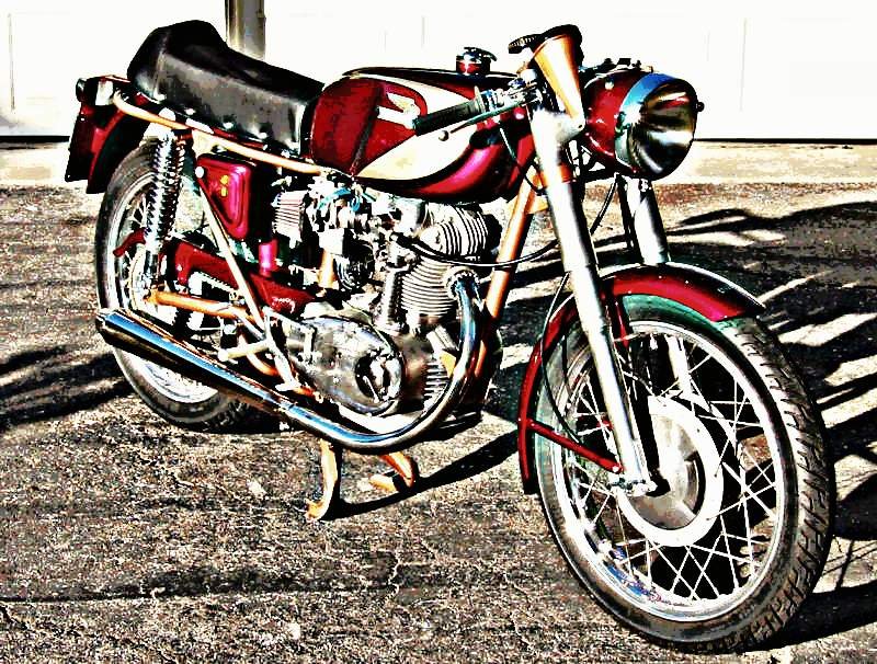 1966 Ducati Mach1 motorbike A4 Photo Print