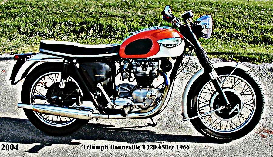 1966 Triumph T120 motorbike A4 Photo Print