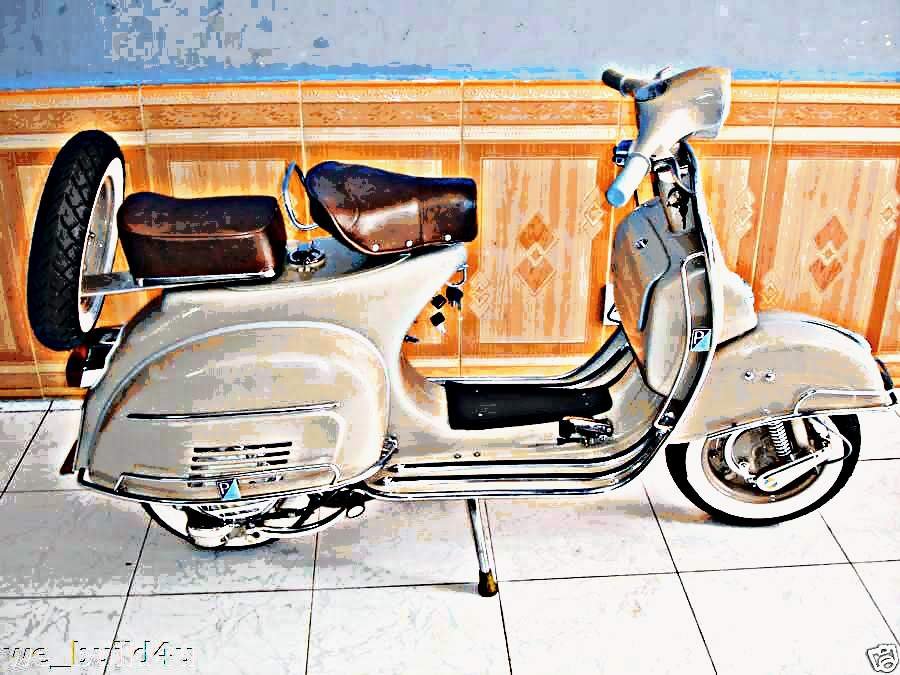 1966 Vespa motorbike A4 Photo Print