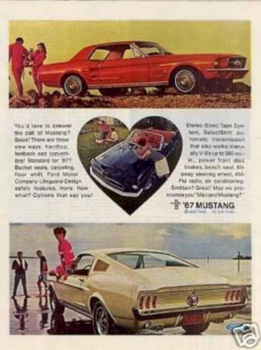 1967 Mustang Models Vintage Retro Advert Ads A4 Photo Print