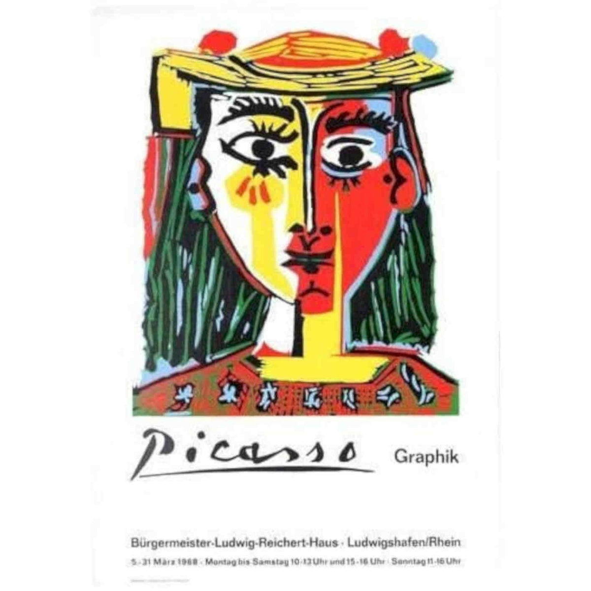 1968 German Picasso Art Exhibition Vi Vintage Retro Advert Poster A4 Photo Prin