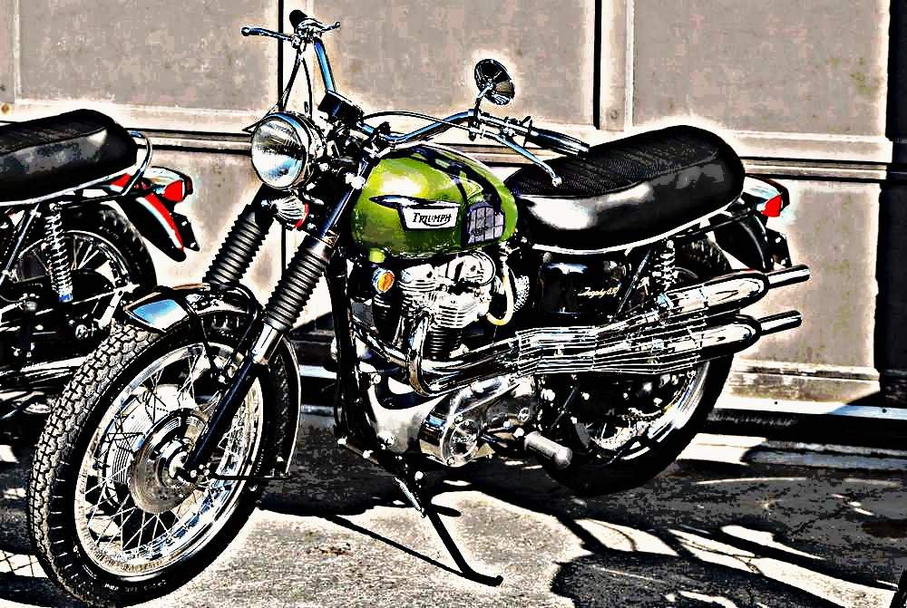 1970 tr6c motorbike A4 Photo Print