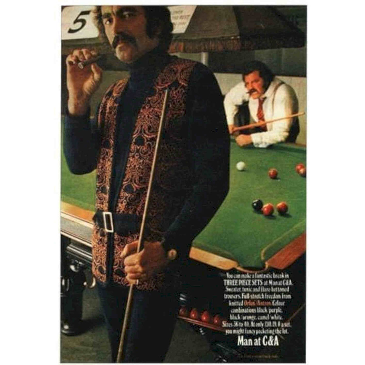 1970s Man At C And A Fashion Advertisement Pri Vintage Retro Advert Poster A4 P