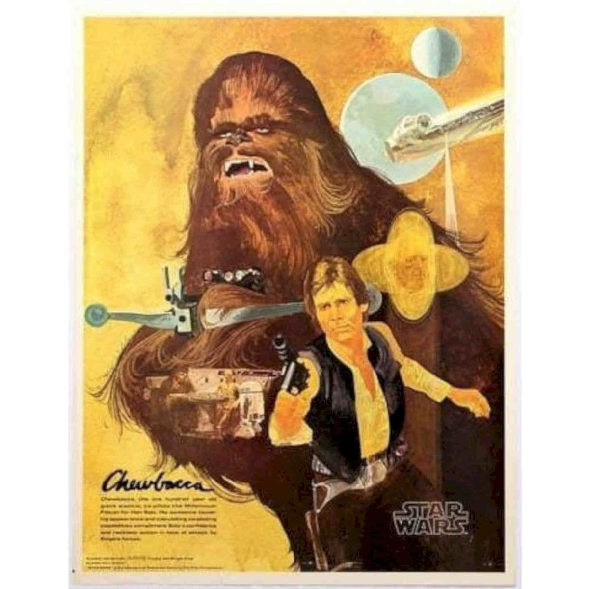 1970s Star Wars Chewbacca Movie Vis Vintage Retro Advert Poster A4 Photo Print