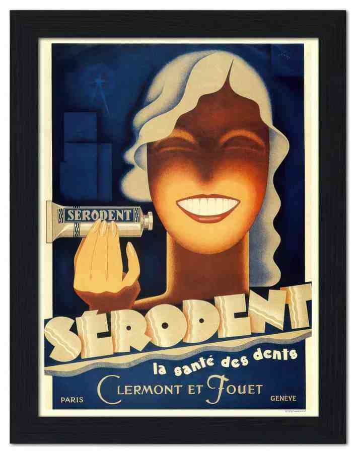 1971 serodent toothpaste art deco 2 Vintage Advert A4 Photo Print