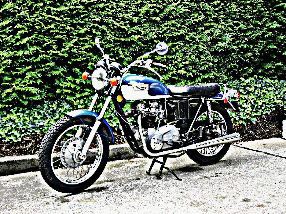 1972 Triumph Tiger motorbike A4 Photo Print