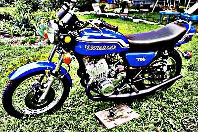 1972 h2 motorbike A4 Photo Print