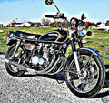 1973 cb500 honda motorbike A4 Photo Print