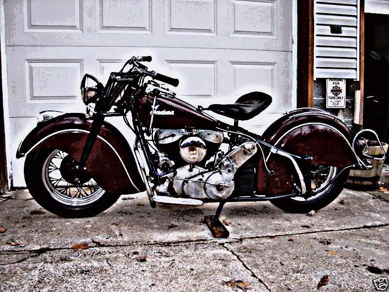 1974 Indian Chief motorbike A4 Photo Print