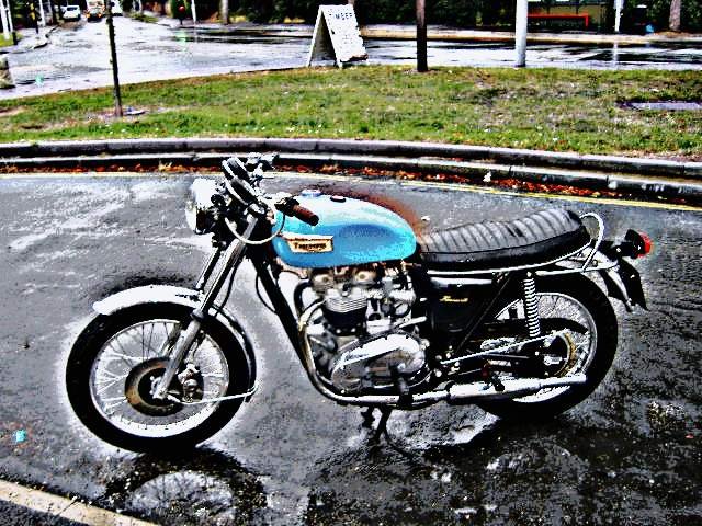 1974 bonneville motorbike A4 Photo Print