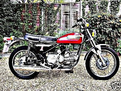 1974 harley davidson ss350 motorbike A4 Photo Print