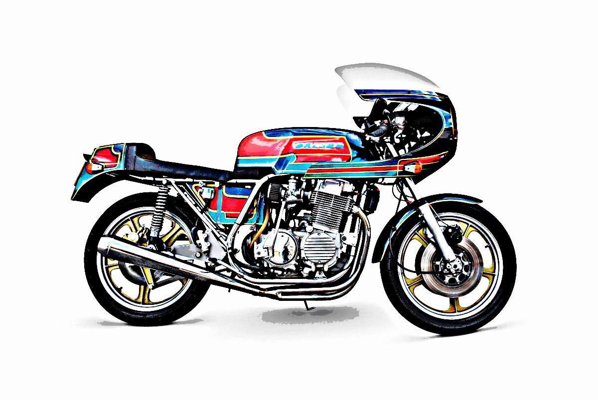 1975 Dresda Honda 900cc motorbike A4 Photo Print