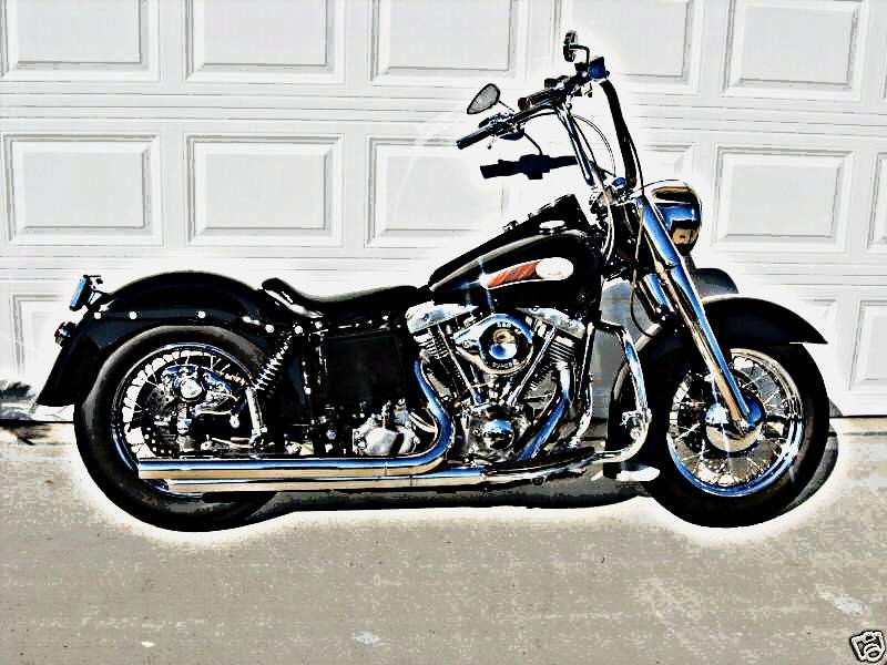 1976 Harley Shovelhead motorbike A4 Photo Print