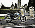 1977 t140 motorbike A4 Photo Print