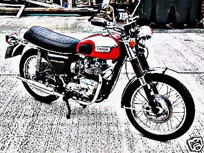 1977 triumph daytona motorbike A4 Photo Print