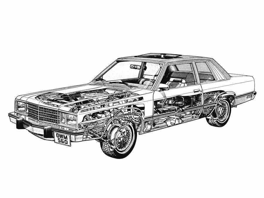 1979 Ford Fairmont cutaway A4 Photo Print