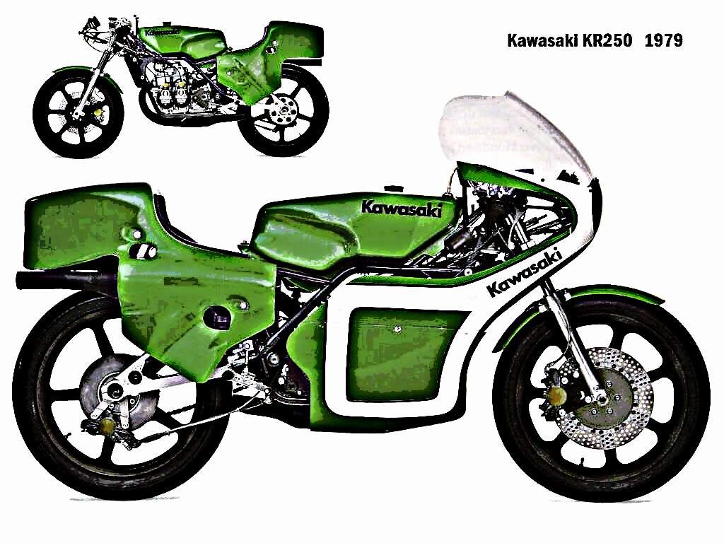 1979 kawasaki kr250 motorbike A4 Photo Print