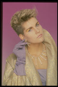 198005 Gold Jacket, Lavender Gloves, Short Chic Hair A4 Photo Print