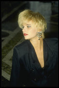 198007 Stunning Blonde Seated On Marble Floor A4 Photo Print