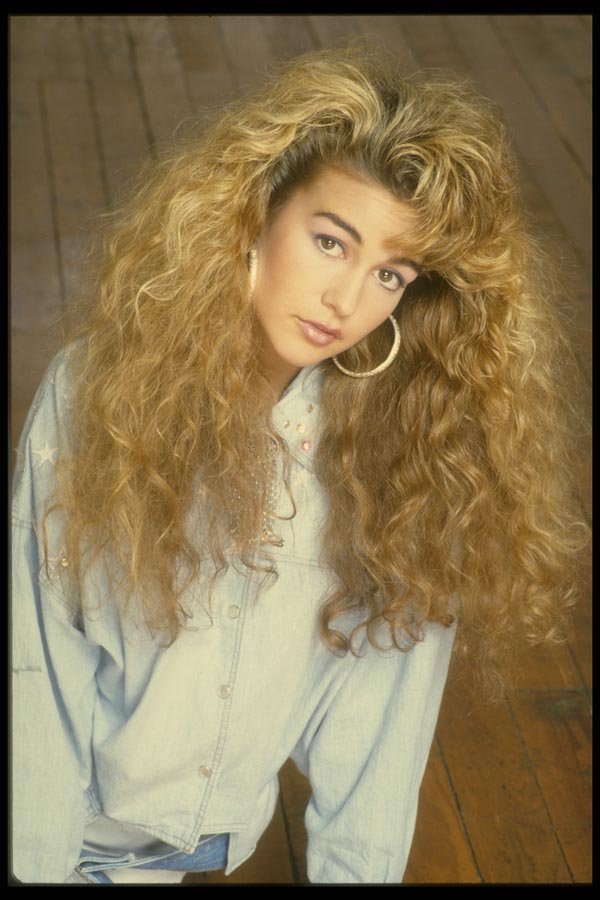 198019 Long Luscious Curls, Casual Top & Sensual Expression A4 Photo Print