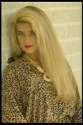 198033 Leopard Print & Long Blond Tresses A4 Photo Print
