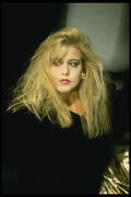 198045 Blonde In Black Velvet, Strong Expression, Evening Look A4 Photo Print