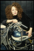 198053 Redhead & Motorcycle A4 Photo Print