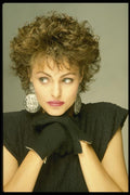 198056 Medium Updo With Black Dress & Gloves A4 Photo Print