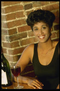 198063 Black Model, Sitting At A Restaurant Table A4 Photo Print