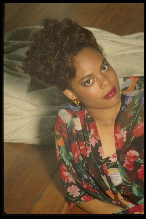 198066 3 4 View Of Black Model With Updo A4 Photo Print