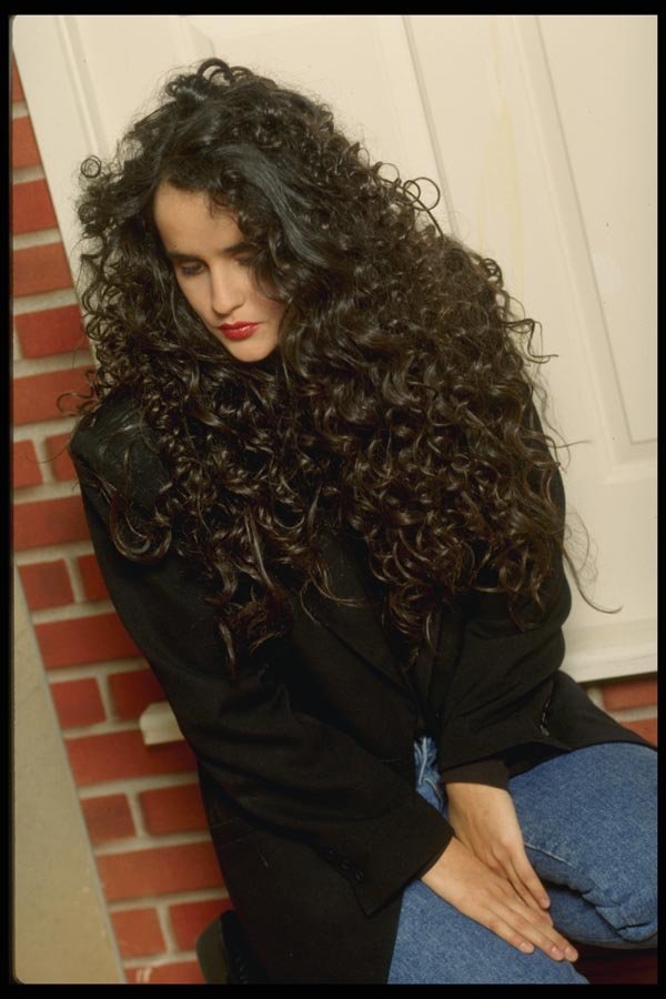 198073 Long Curly Black Hair A4 Photo Print