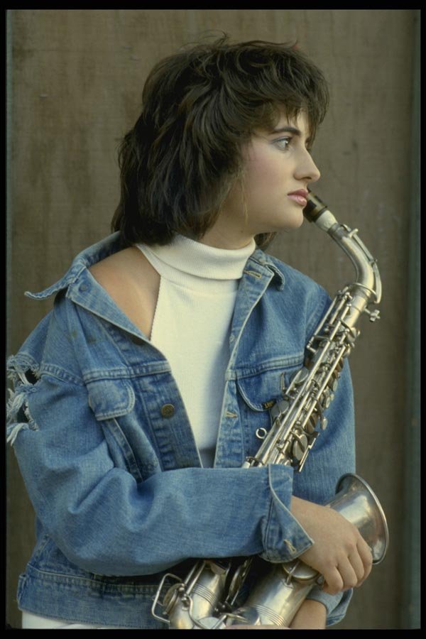 198076 Lady With Saxophone A4 Photo Print