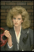 198098 Blonde Model Sitting At An Editing Bench A4 Photo Print
