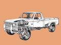 1982 Ford F250 Ranger cutaway A4 Photo Print
