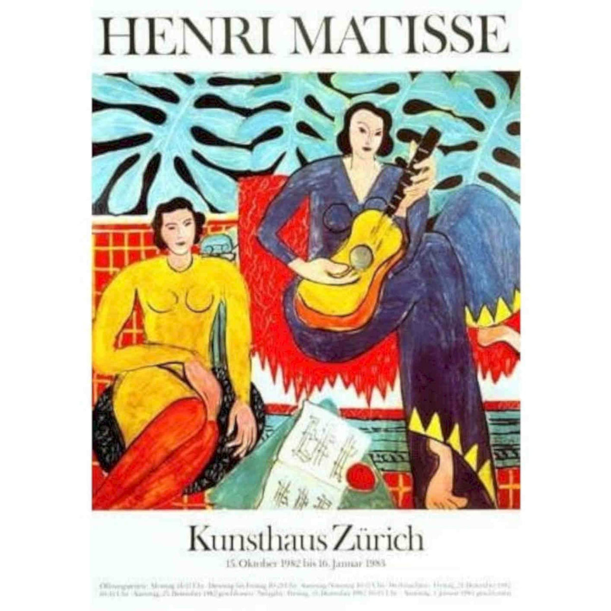 1983 Matisse Zurich Art Exhibition Vi Vintage Retro Advert Poster A4 Photo Prin