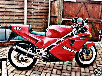 1989 851 motorbike A4 Photo Print